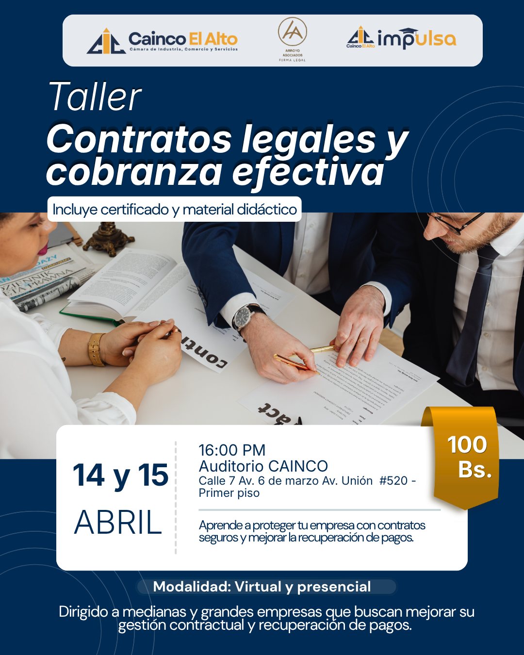 TALLER: CONTRATOS LEGALES Y COBRANZA EFECTIVA