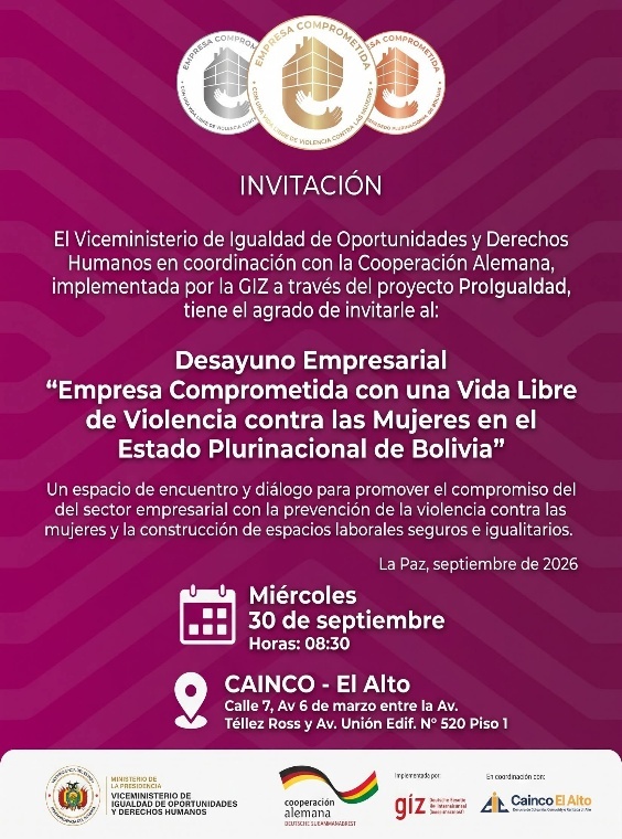 DESAYUNO EMPRESARIAL: "EMPRESA COMPROMETIDA CON UNA VIDA LIBRE DE VIOLENCIA CONTRA LAS MUJERES"