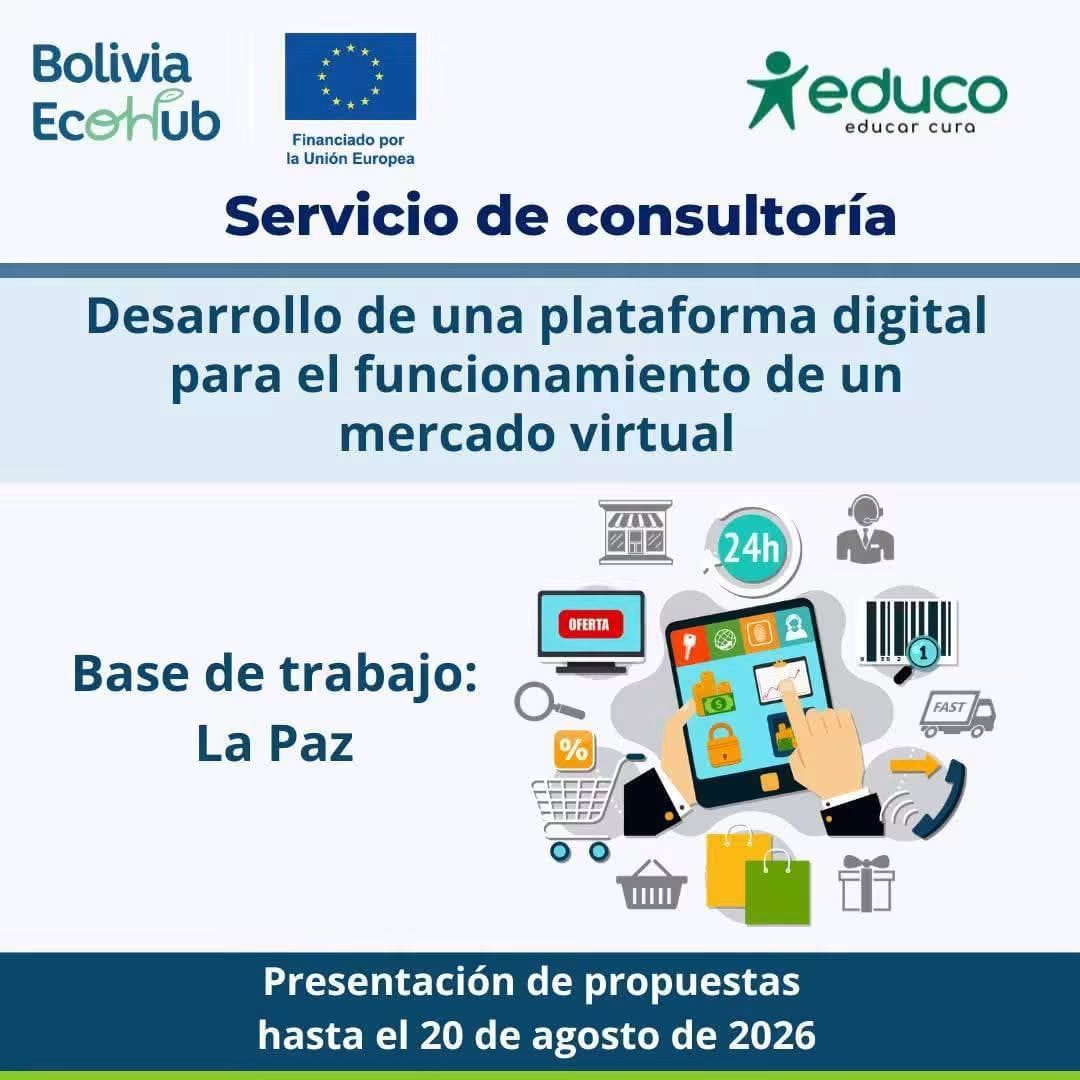 CONVOCATORIA A CONSULTORÍA: DESARROLLO DE UNA PLATAFORMA DIGITAL PARA EL FUNCIONAMIENTO DE UN MERCADO VIRTUAL